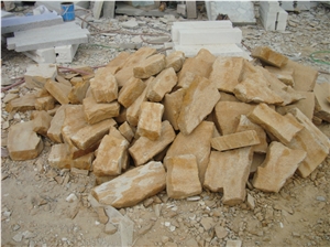 China Yellow Sandstone Cube Stone, Garden Stepping Pavements