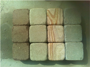 China Yellow Sandstone Cube Stone, Paving Sets