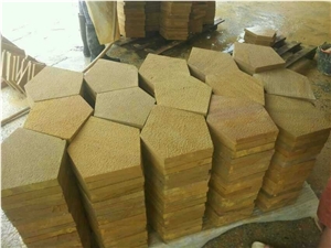 China Yellow Sandstone Pvers, Sandstone Floor Tile, Sandstone Wall Tile