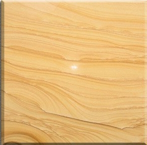 China Yellow Sandstone Wall Tiles, Wooden Vein Sandstone