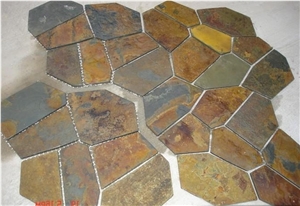 China Yellow Slate Flagstone, Yellow Slate Slate Tiles & Slabs