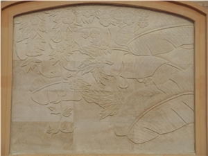 Chinese Yellow Sandstone Engraved Relief, Yellow Sandstone Reliefs
