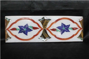 Border Inlay Work with Mother Of Pearl and Semi Precious Stones
