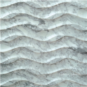 3d White Carrara Stone Wall Design Interior Tile
