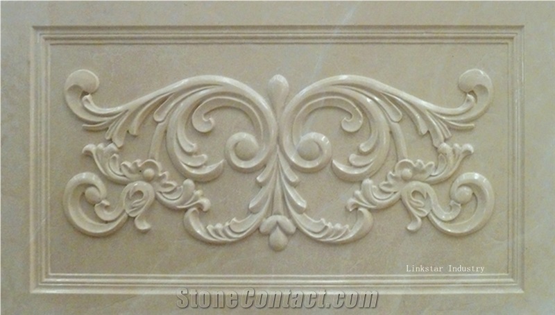 China Beige Marble Featured 3d Natural Indoor Wall Paneling