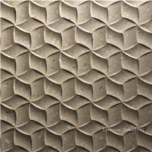 China Beige Quartzite Feature Stone 3d Decorative Wall Art Paneling, Beige Quartzite Building & Walling