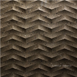 China Brown Quartzite Decorative Stone 3d Modern Wall Art Paneling Designs