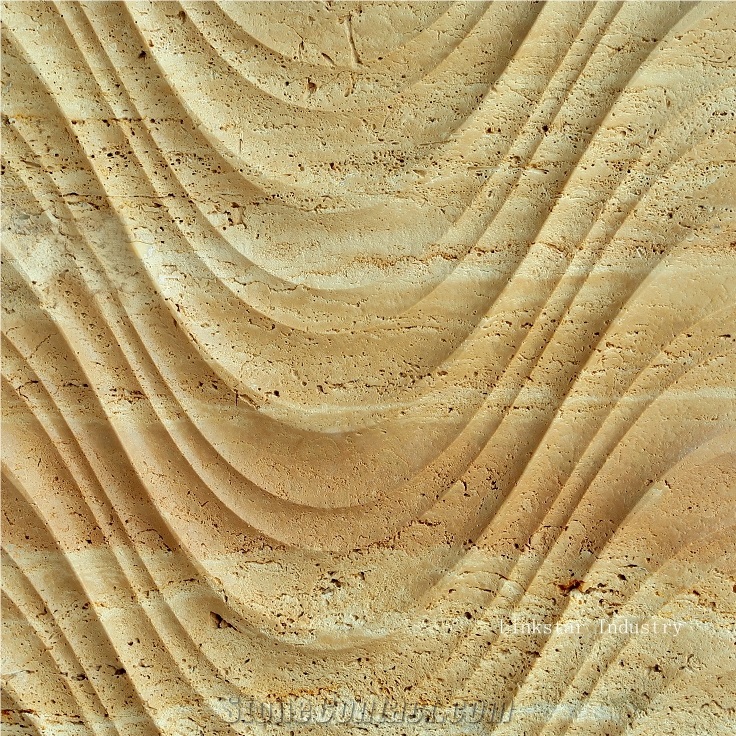 Natural Travertine 3d Feature Wall Paneling Designs, Beige Travertine Signs