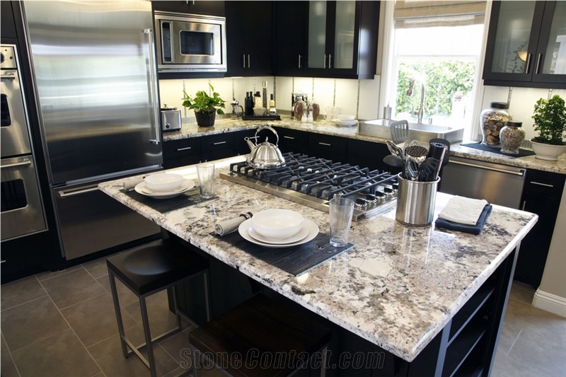 Delicatus White Granite Kitchen Island Top