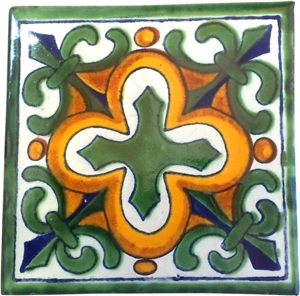 Tradicional Talavera Azulejos Casa Line Hand Painted Tiles