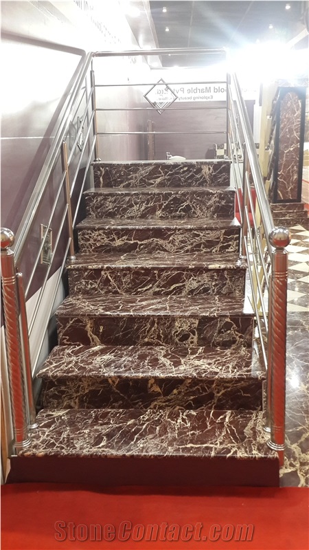 Cherry Gold Marble Staircase