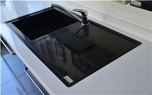 Yorulmaz Black Quartz Stone Kitchen & Bathroom Countertops