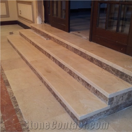 Crema Marfil Marble Staircase