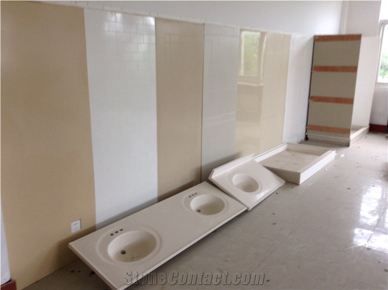 China White Marble Bathroom Vanity Tops