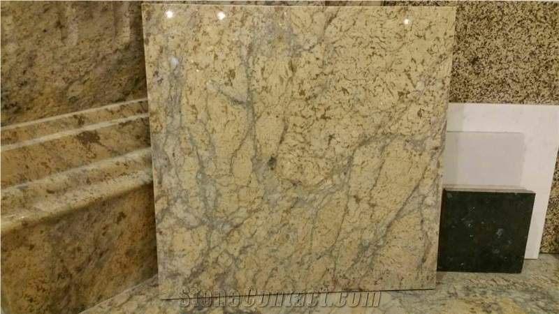 Golden River Granite Tiles & Slabs, China Yellow Granite