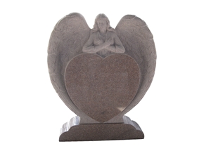 Chinese Mahogany Granite Heart Monuments, Angel Tombstones, Gravestone Headstone