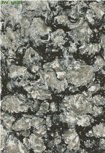China Black Quartz Stone Tiles & Slabs ,Cloud & River Collection