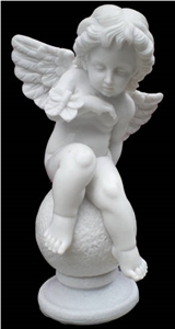 Angel with Butterfly in Imperial Statuario Marble