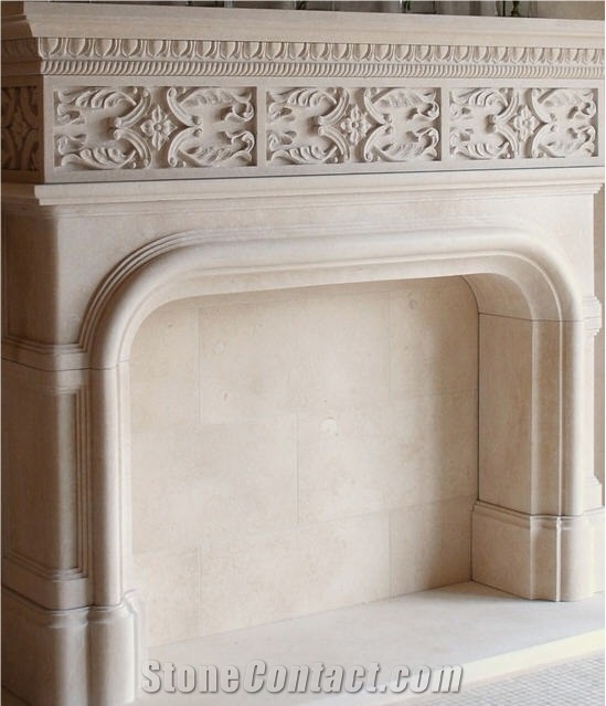 Firenze Fireplace Mantel with Honed Alexandria Limestone