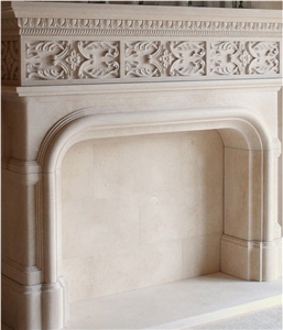 Firenze Fireplace Mantel with Honed Alexandria Limestone