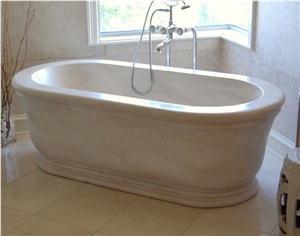 Traditional Solid Marble Carved Bathtub