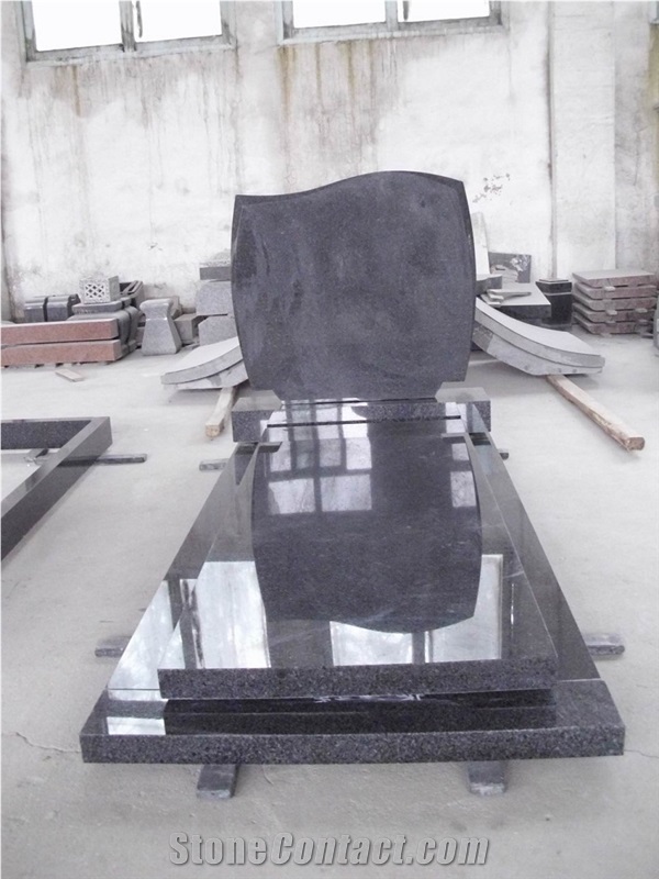 China Impala Black Granite Monument & Gravestone,Westen Style Tombstones