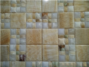 China Yellow Onyx Mosaic Tiles and Pattern