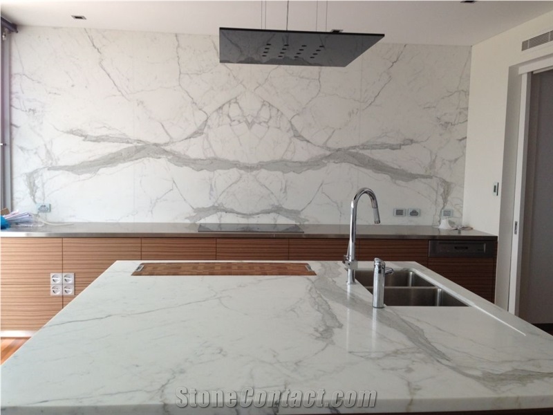 Statuary Venato Marble Kitchen Countertops White Italy Marble