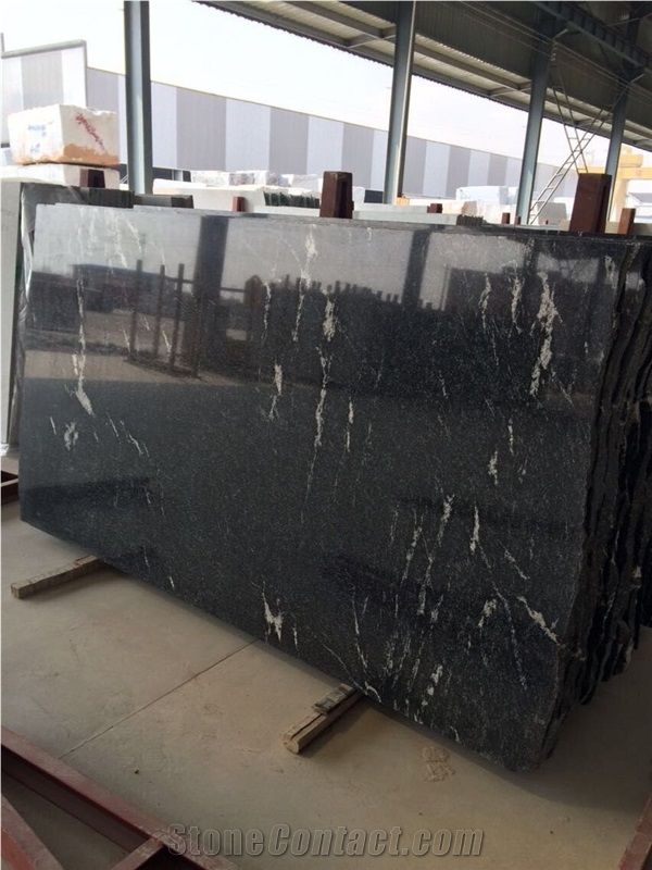 China Black New Jet Mist Granite Slabs & Tiles