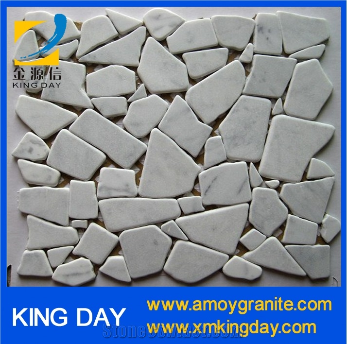 China Multicolor Broken Chiped Marble Mosaic on Mesh