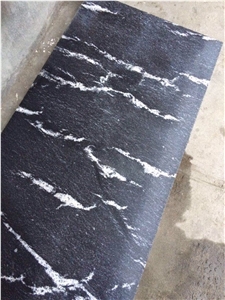 River Black Granite Slabs & Tiles, China Via Lactea Black Granite Slabs & Tiles