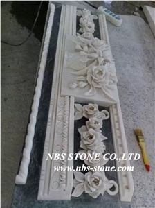 Beige Marble Carving Relief for Wall or Post, Beige Marble Reliefs