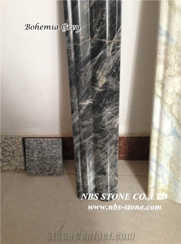 Bohemia Grey Staircase Rails,China Grey Marble Balustrade