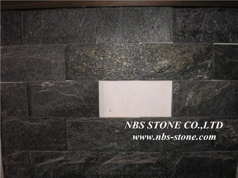 China Black Granite Mushroom Stone Wall Cladding, Chinese Natural Cultured Stone