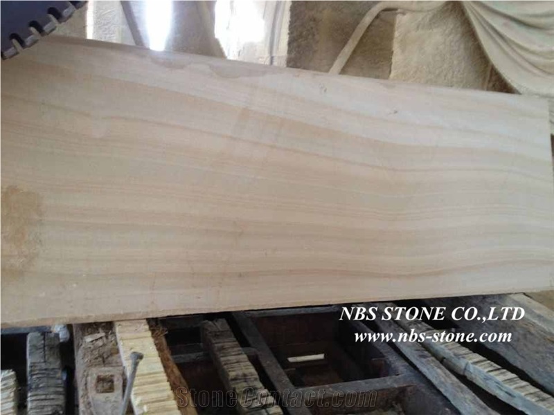 China Wood Grain Yellow Sandstone Slabs & Tiles
