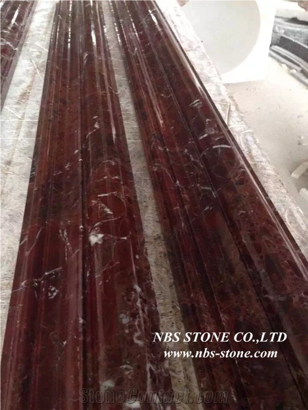 High Quantity Decorative Rosso Lepanto Marble Moulding,Border Lines