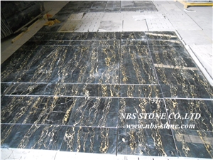 Italian Nero Portoro Marble Slabs & Tiles , Italy Black Marble Wall Covering Tiles