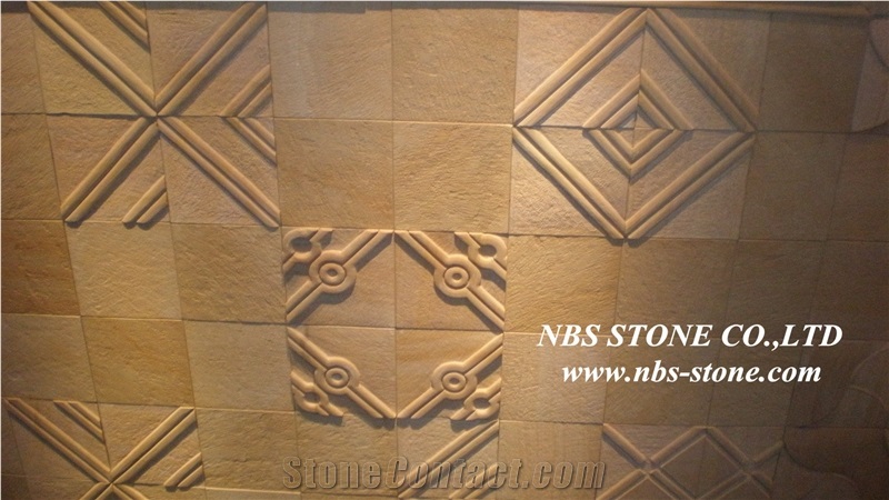 Marble Relief,Yellow Sandstone Wall Relief