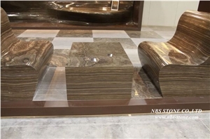 Obama Wooden Marble Slabs & Tiles,China Brown Marble Wall Covering Tiles