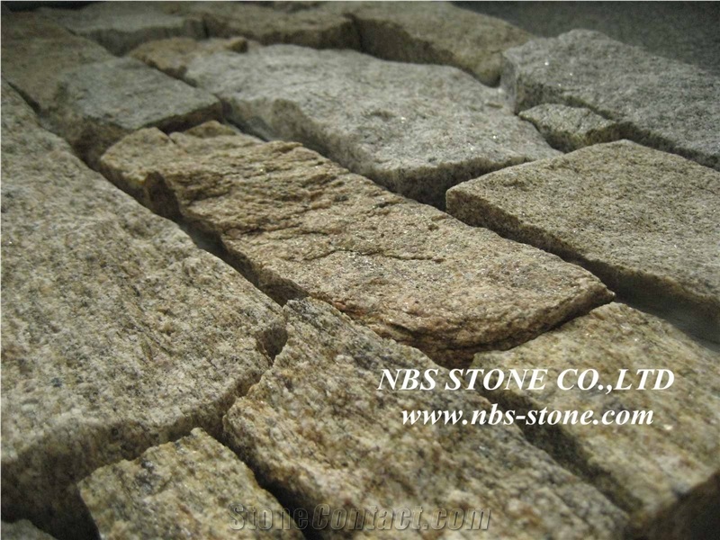 Yellow Rusty Slate Stacked Clutured Stone for Walling, Yellow Granite Cultured Stone