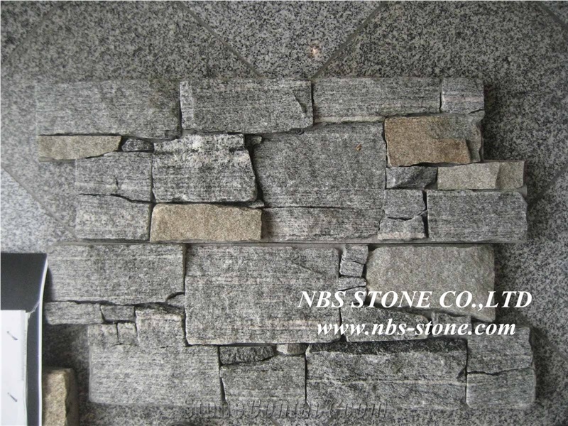 Yellow Rusty Slate Stacked Clutured Stone for Walling, Yellow Granite Cultured Stone