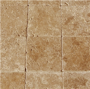 Noce Travertine Tumbled Tiles & slabs, brown travertine flooring tiles, tiles pattern 