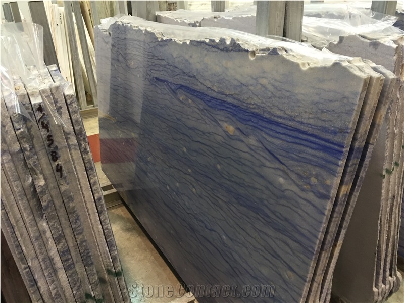 Azul Macaubas Quartzite Tiles & Slabs, Blue Polished Quartzite Polished Tiles & Slabs, Floor Tiles