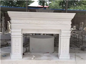 Chinese White Marble Sc Fireplace/Marble Fireplace/White Fireplace/Usa Fireplace