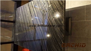 Ancient Wood Marble Tiles & Slabs, China Black Marble