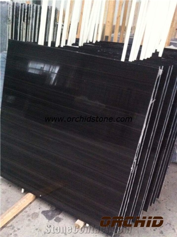 China Black Imperial Wooden Marble Slabs & Tiles