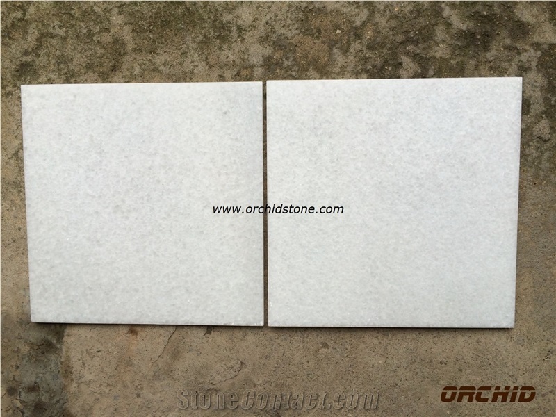 Crystal White Marble Stone Paving Tile Polished, Malaysia White Marble