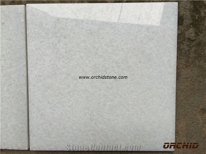 Crystal White Marble Stone Polished Paving Tile, Malaysia White Marble