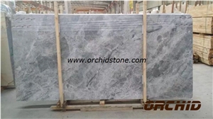 Honed Silver Grey Marble Slabs & Tile, Silver Mink Grey Marble