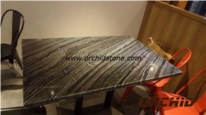 Polished Black Ancient Wood Marble Countertops